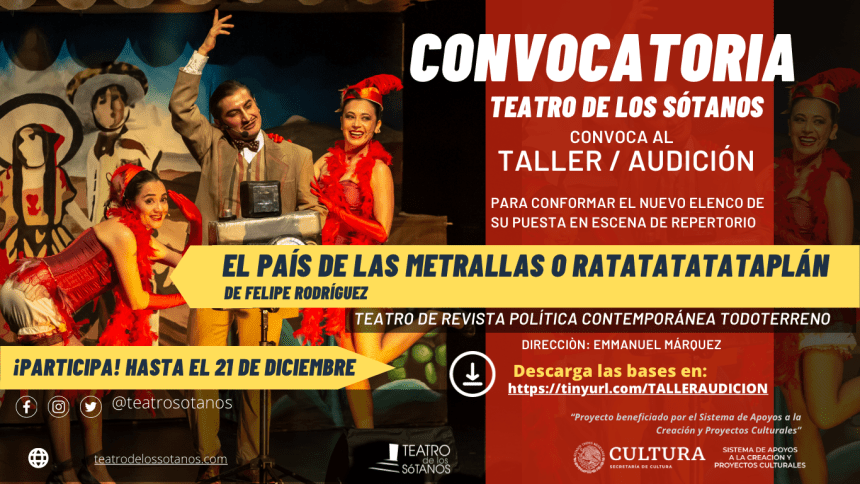 CONVOCATORIA CERRADA ¡Gracias por participar para conformar el nuevo elenco de EL PAÍS DE LAS METRALLAS O RATATATATATAPLÁN”